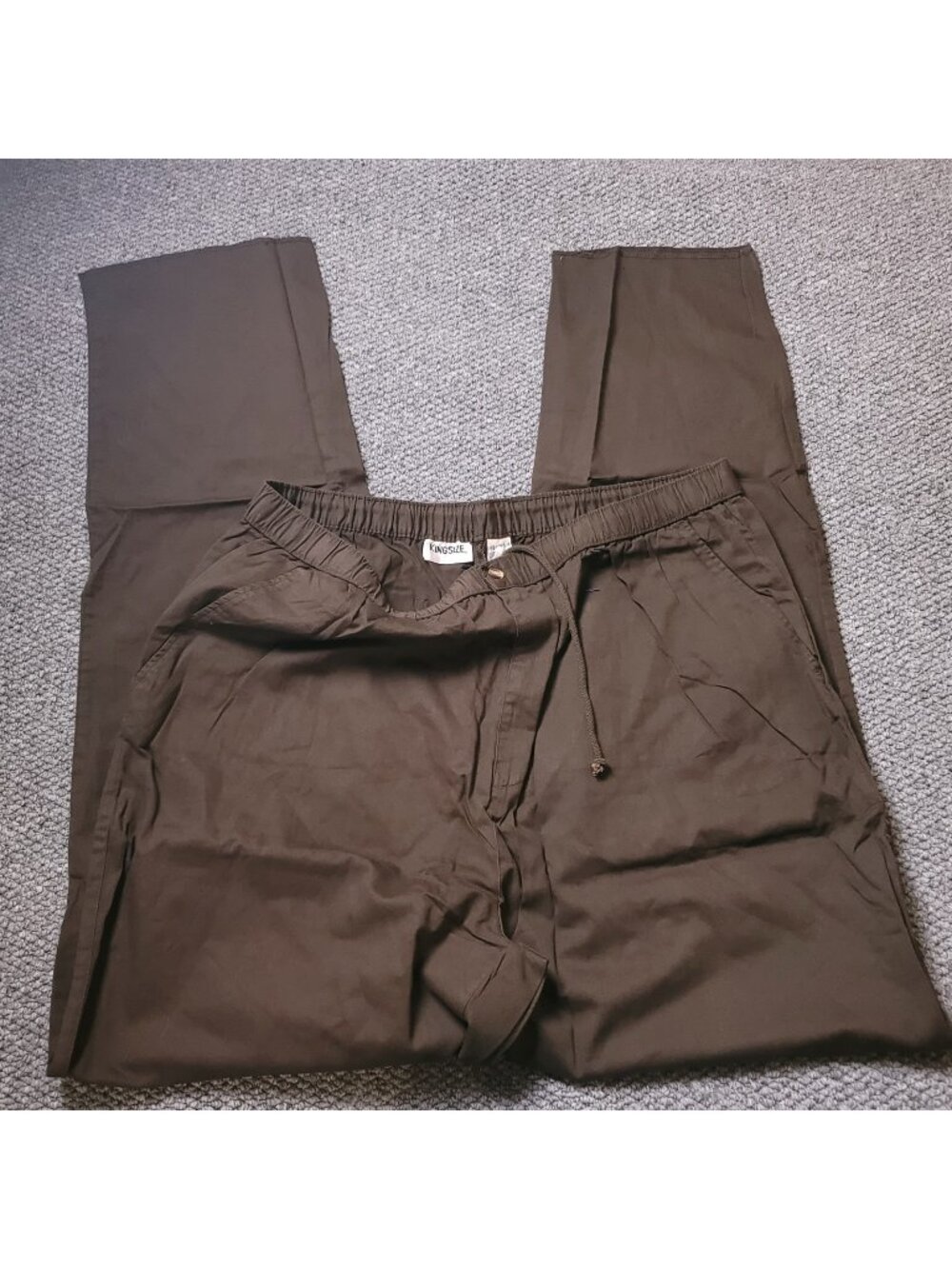 KingSize Pants Mens 2XL x38L Big Tall Khaki Elastic LL Chino Pull y2K Brown